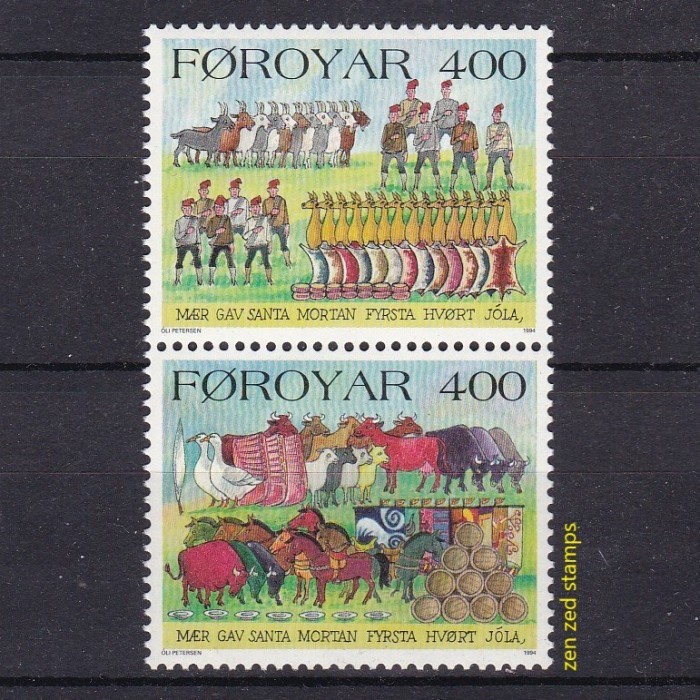 

0261 Perangko Faroe Islands 1994 Christmas Stamps 2v Mnh