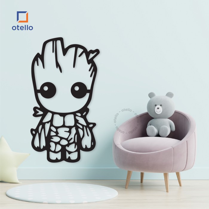 Hiasan Dinding Kamar Anak Groot Wall Sticker Akrilik Stiker Dekorasi