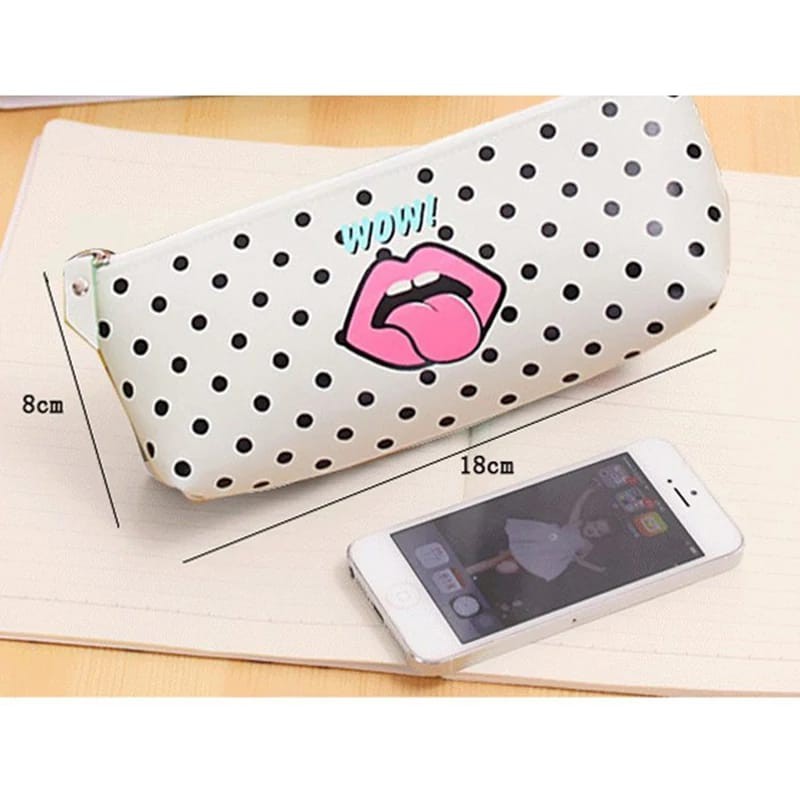 Tempat pensil kain tempat stationary tempat bulpen/pena Pencil case