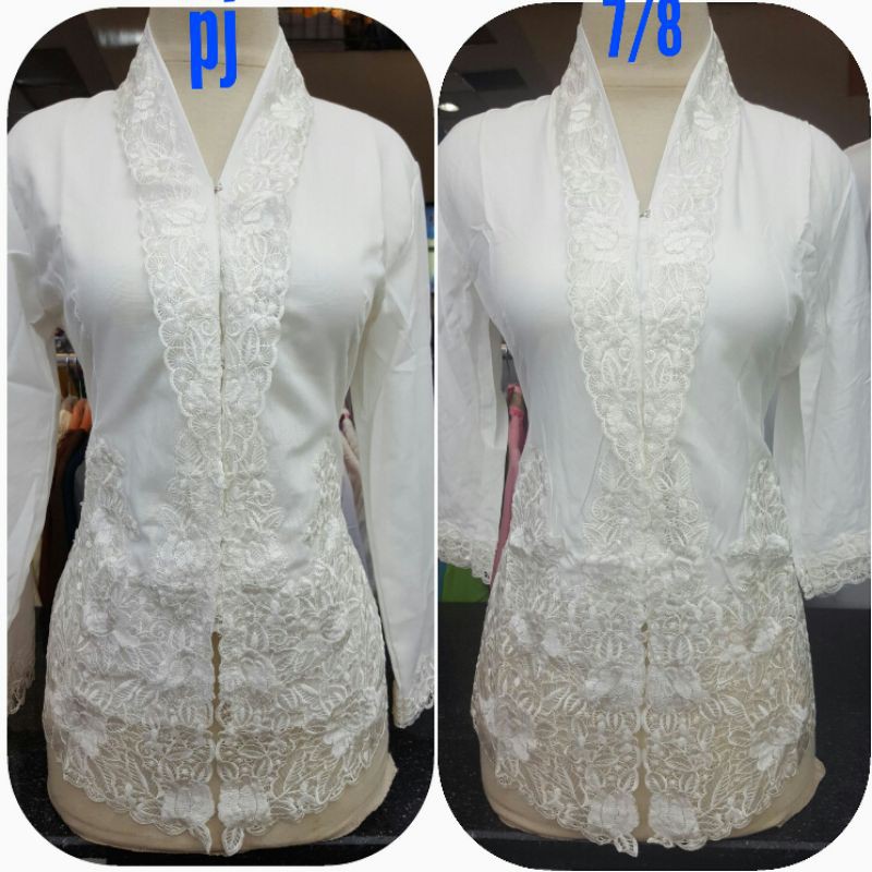 Kebaya encim modern putih polos