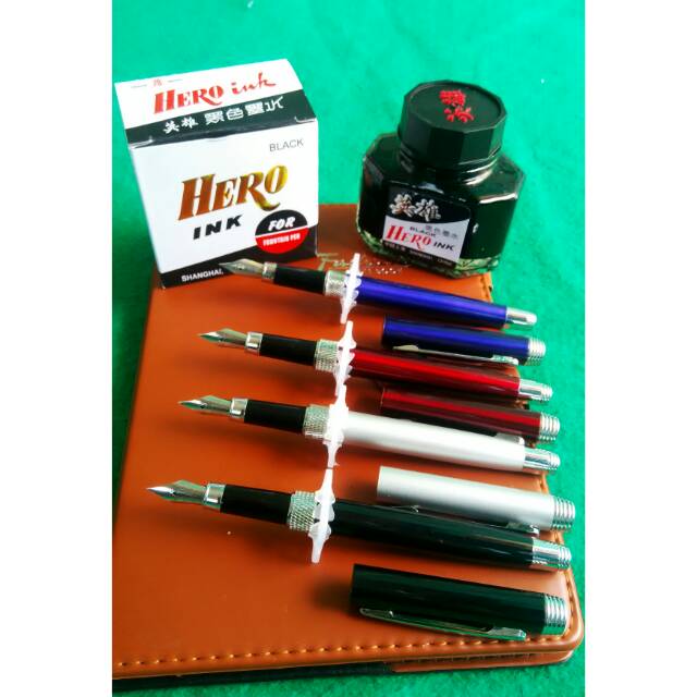 

Paket Murah..Fountain Pen Iridium Point Germany A-8 Nib M / Italic + Tinta Hero Ink OriginaL