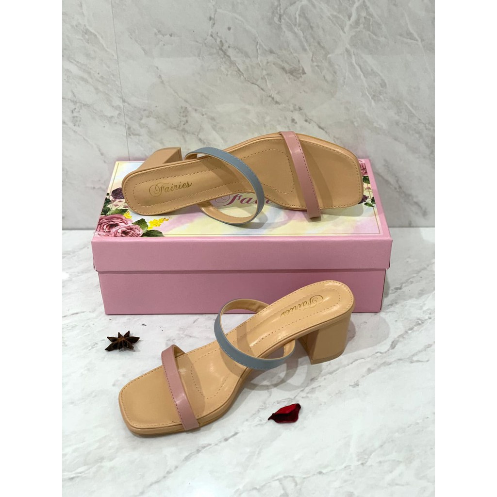 [7.7 Boombastis Sale⚡] - SEPATU WANITA MYCENA FS01 BLOCK HEEL SANDALS