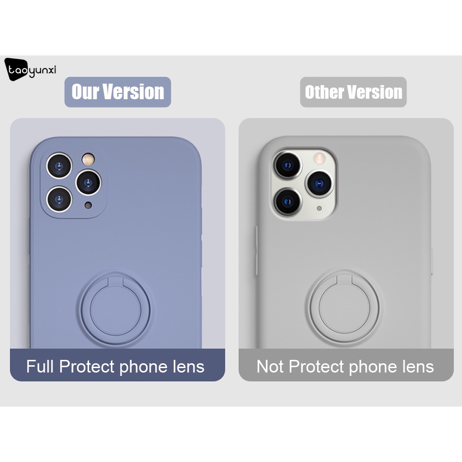 Case Pelindung Kamera Bahan Silikon Dengan Ring Bracket Untuk IPhone 11 12 13 Pro Max Mini 6 6S 7 8 Plus X XR XS