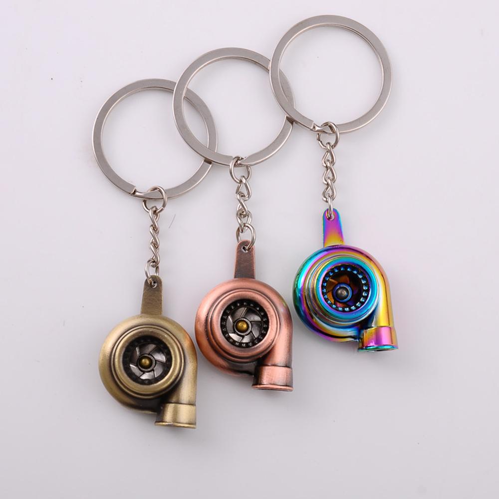 Lanfy Gantungan Kunci Kreatif Spinning Turbine Colorful Key Ring