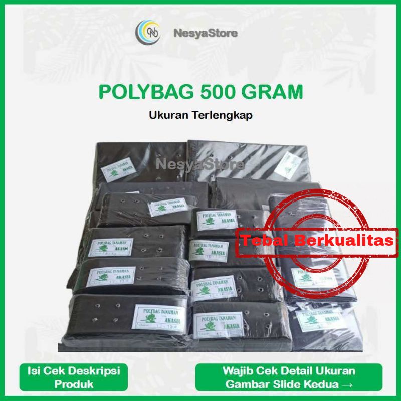 Polybag Polibag Polibek 500 gram Ukuran 10x10 10x12 10x15 12x12 12x15 15x15 18x18 15x20 20x20 20x25 25x25 25x30 30x30 30x35 30x40 35x35 35x40 40x40 40x45 40x50 45x45 45x50 50x50