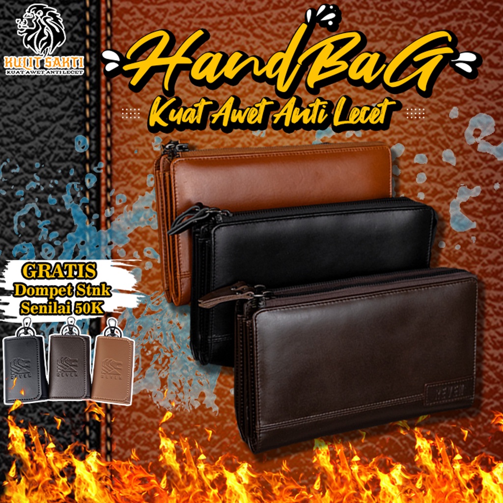 Tas Tangan Handbag Pouch Bag Pria Kulit Asli Premium Original Shoulder Bag Tenteng Jinjing Formal Ke