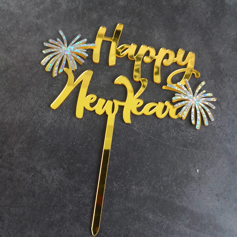 Topper Kue Desain Happy New Year 2022 Untuk Dekorasi