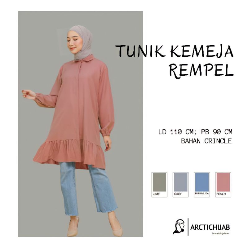 TUNIK KEMEJA CRINKLE | BAJU WANITA MODEL TUNIK REMPEL