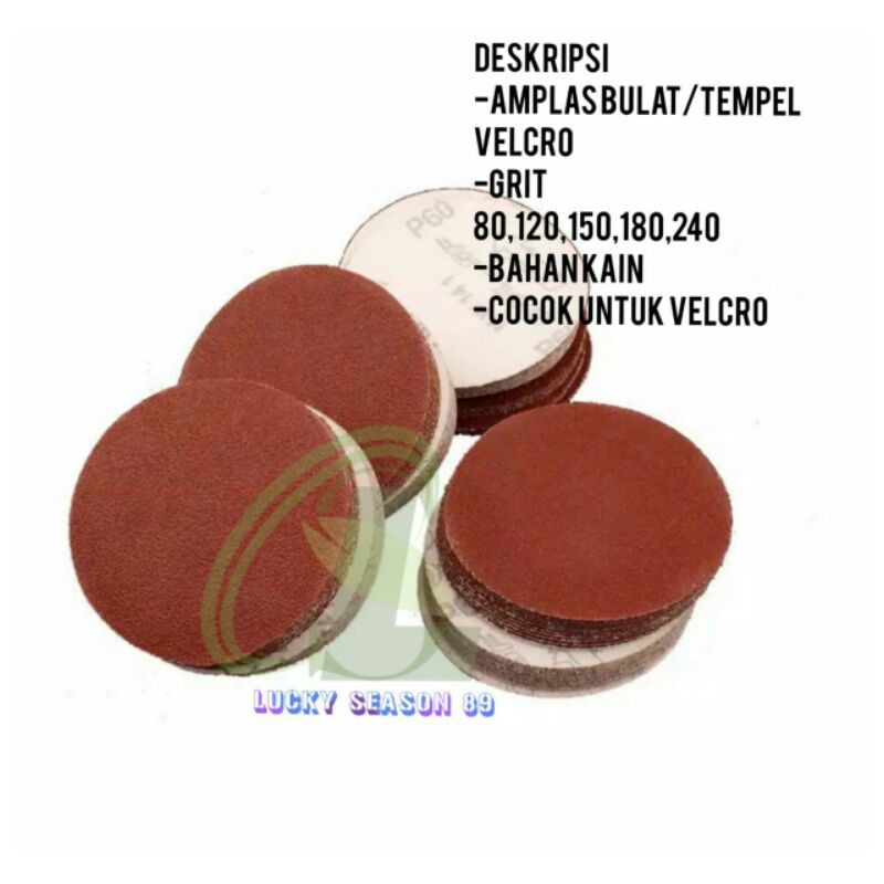 Amplas bulat velcro 4 inch / Amplas Bulat Gerinda / Amplas Tempel mura