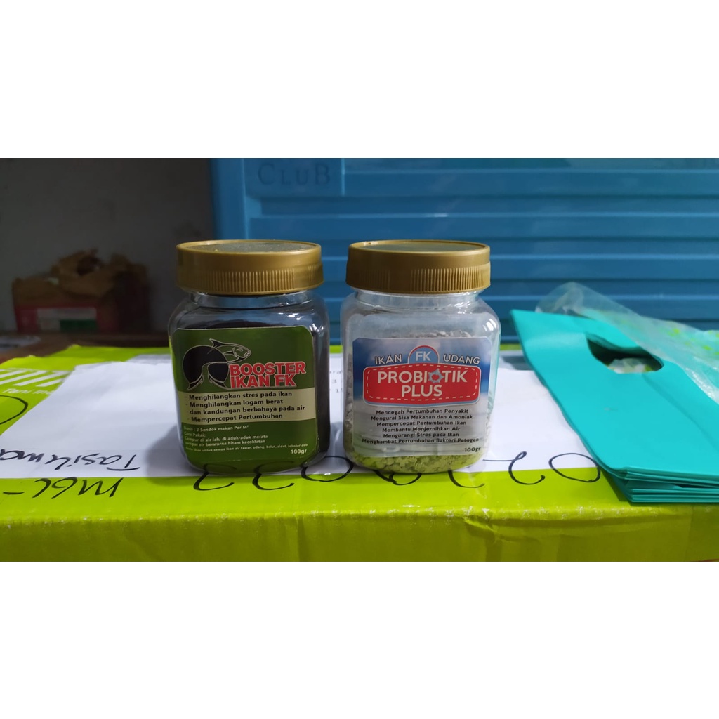 Paket 1 Botol Booster Ikan FK &amp; 1 Botol Probiotik Plus FK MURAH TERLARIS