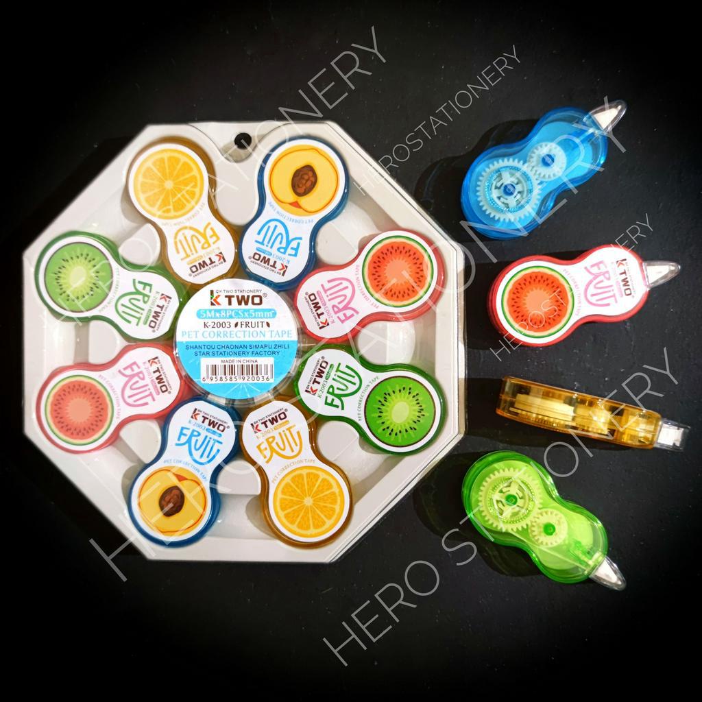 

Correction tape fruit fancy 5 m x 5 mm K-2003 1 set isi 8 unit