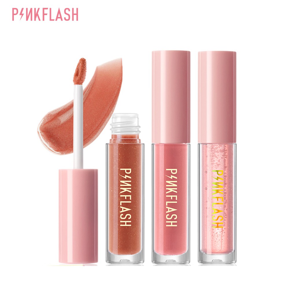 PINKFLASH 3 Pieces Lip Gloss Set High Shine Shimmering VE Moisturising