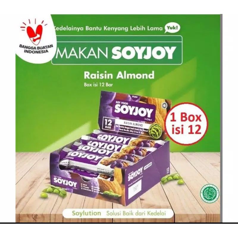 

SOYJOY RAISIN ALMOND - (HARGA 1 BOX ISI 12pcs)