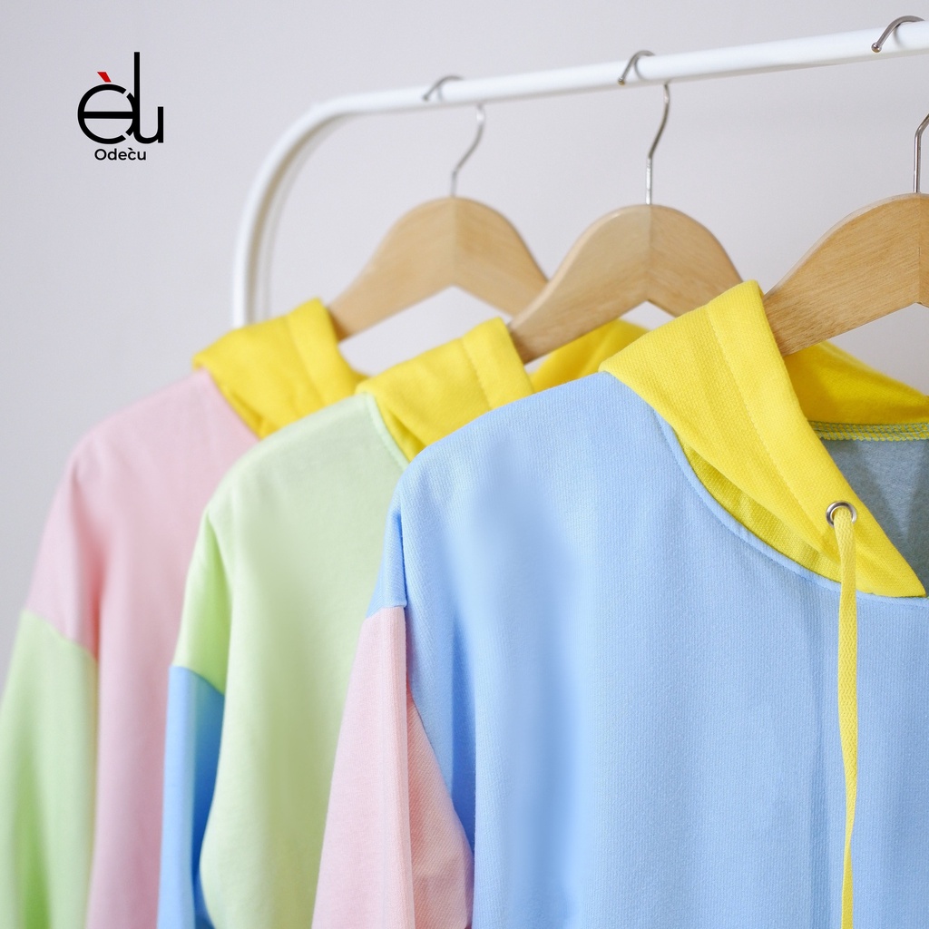 ODECU HOODIE MIX GREEN SWEATER OVERSIZE WANITA PRIA