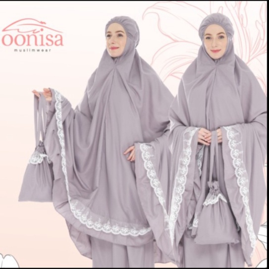 Mukena Dewasa Premium Hawa Series / Mukena Traveling - Grey Diskon