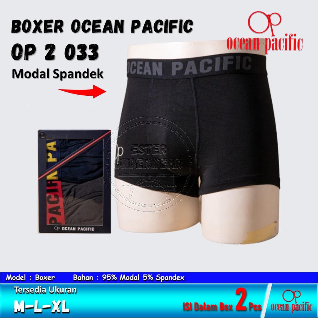 CELANA DALAM BOXER TERBARU OCEAN PACIFIC OP 2 033 isi 2 pcs