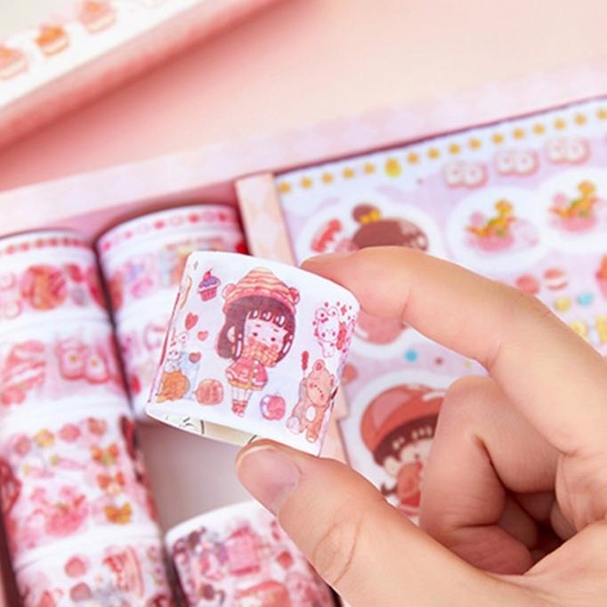 

50 Pcs Kotak Stiker Kertas Washi Untuk Dekorasi Alat Tulis Sekolah