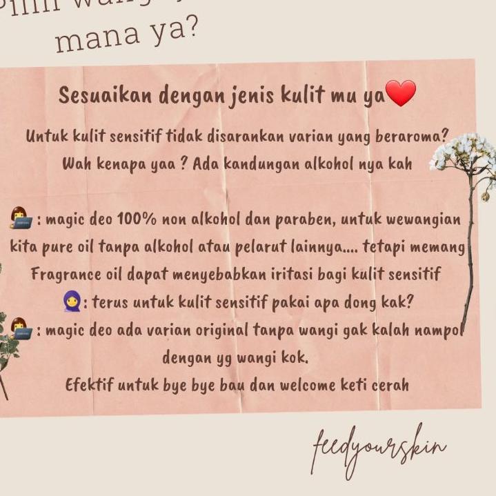 190 Feed Your Skin Deodoran Magic Deo Natural Deodorant Spray Deodorant Tawas Deodorant Cair Deospra