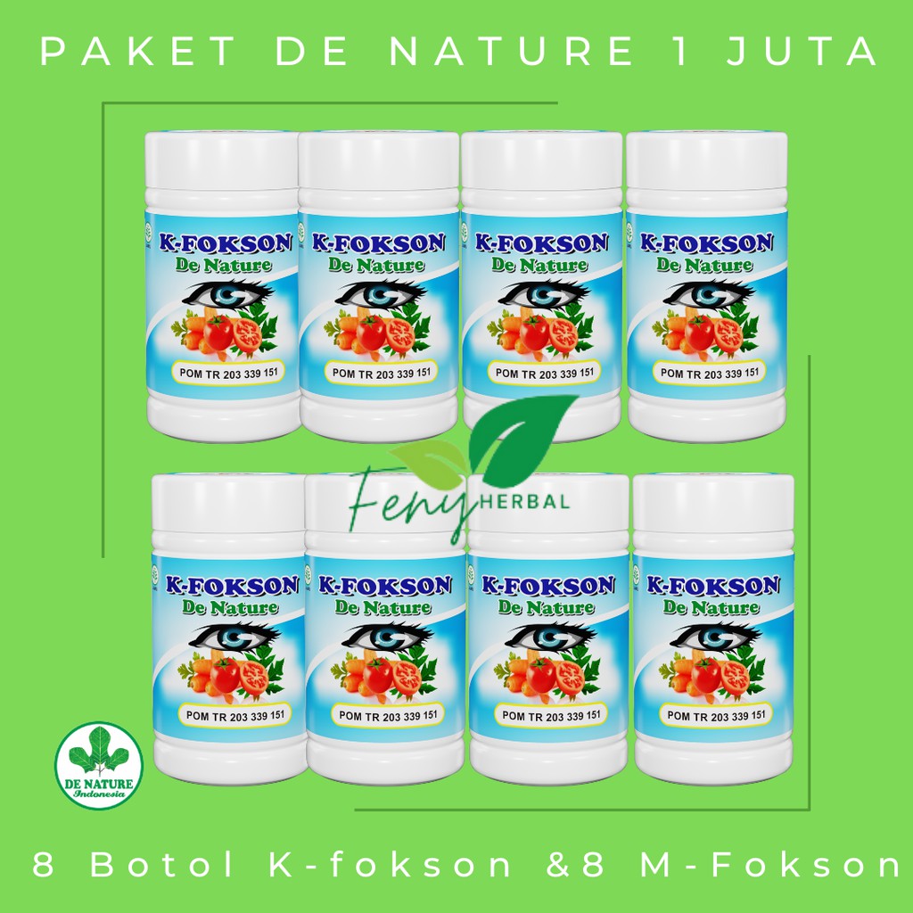 Paket Reseller - Paket Usaha Obat Herbal - Paket De Nature 1 Juta - 8 Botol K-Fokson Obat Mata Ampuh