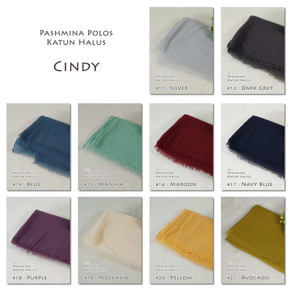 Pashmina Polos Katun Halus - CINDY by Luulu Scarf-2