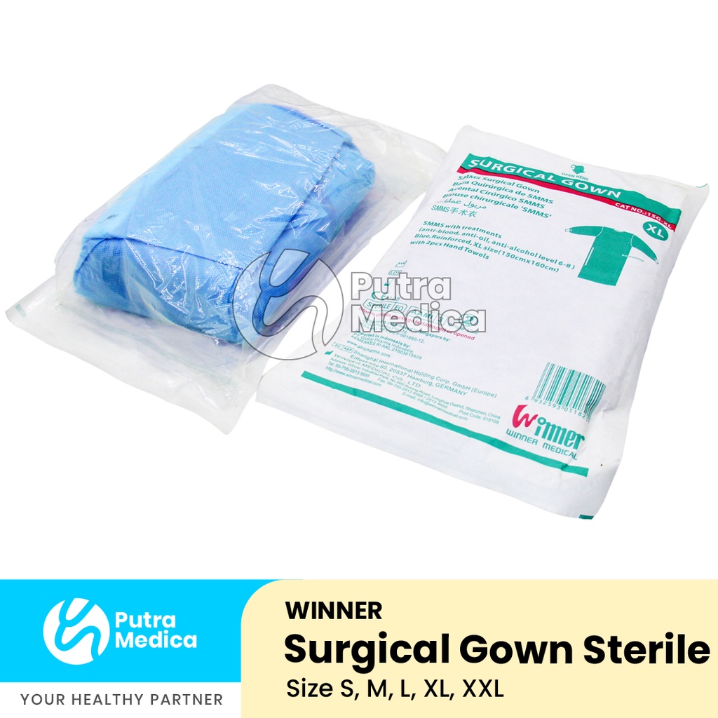 Winner Surgical Gown Sterile Disposable / Baju Operasi Bedah Medis Steril / Alat Perlindungan Diri