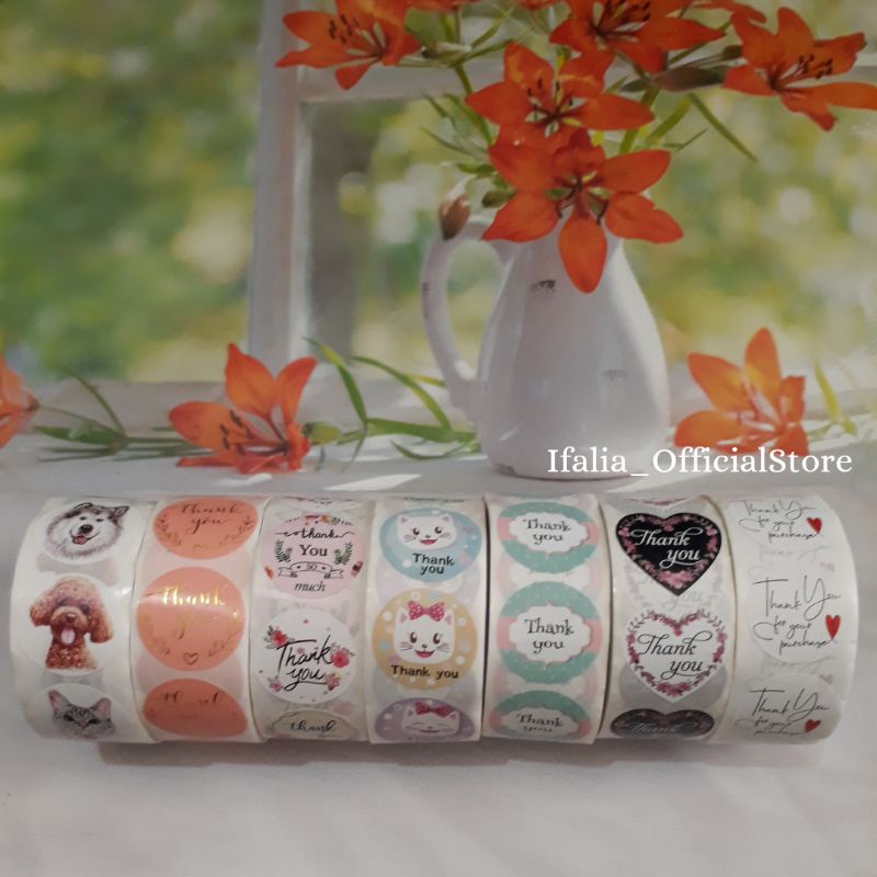 

STIKER THANK YOU STIKER KARAKTER STIKER OLSHOP ISI 50 PCS