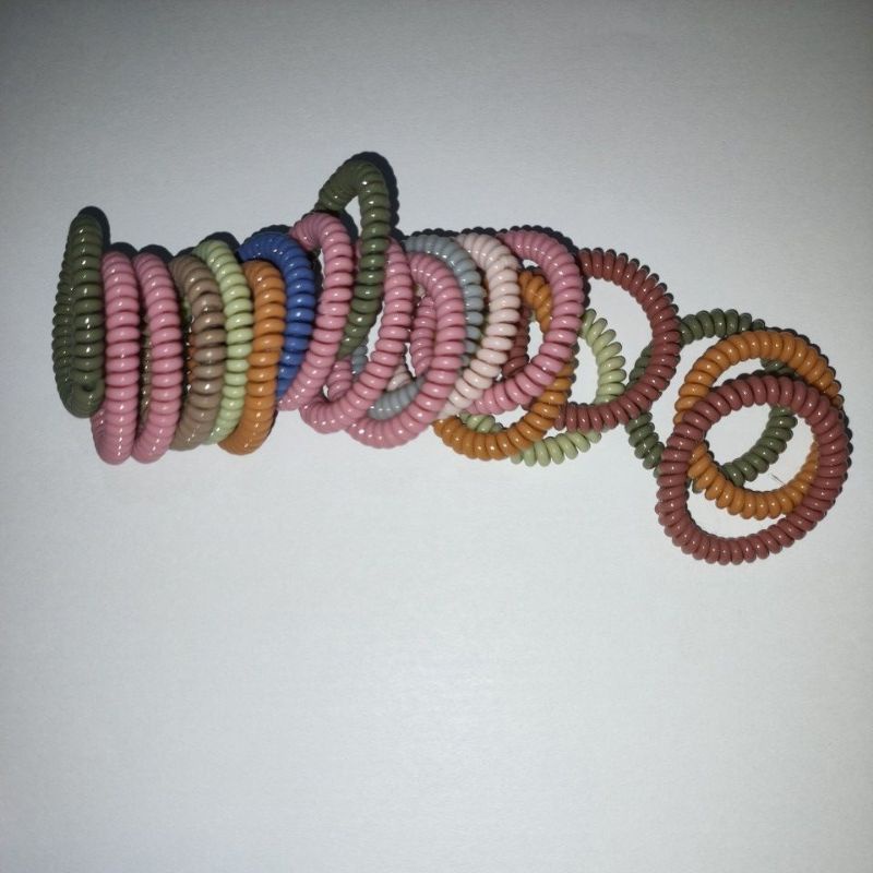 karet spiral kecil warna warni random