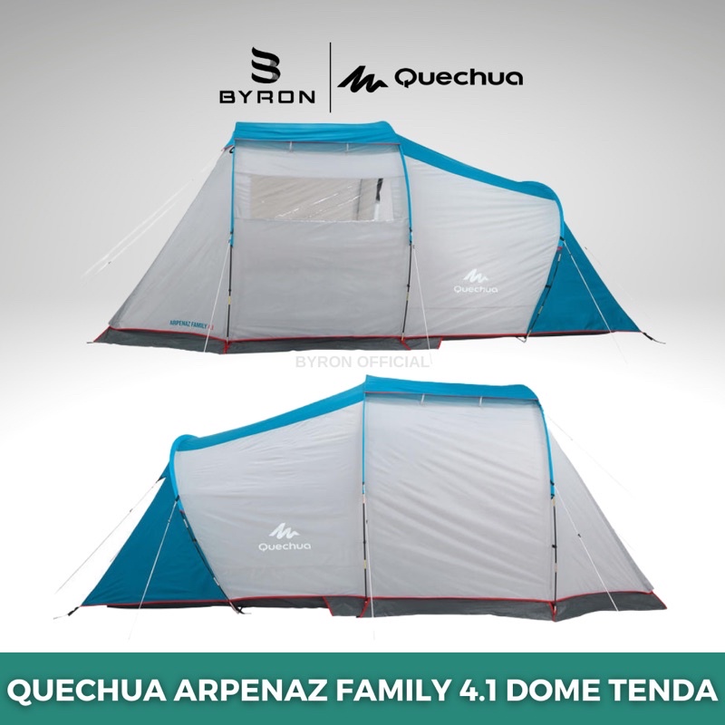 QUECHUA Arpenaz 4.1 Family Dome Tent Tenda Camping untuk 4 Orang - Fresh and Blue