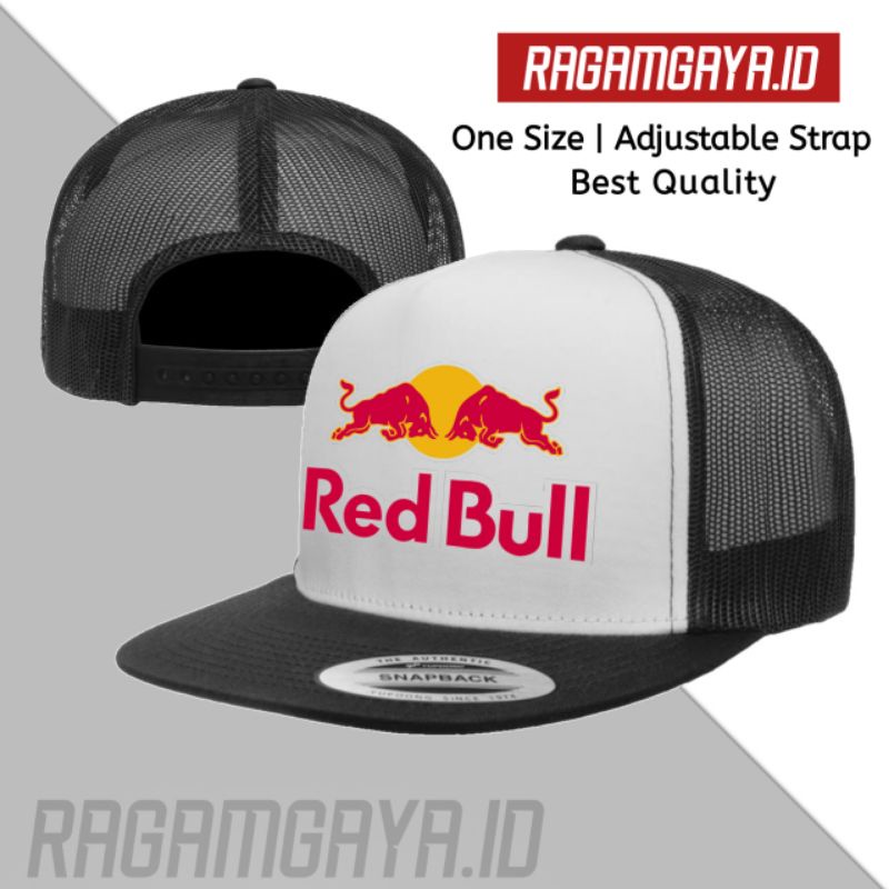 Topi Snapback Trucker Jaring REDBULL RED BULL / Topi Racing / Topi Distro / Topi Snapback Jaring