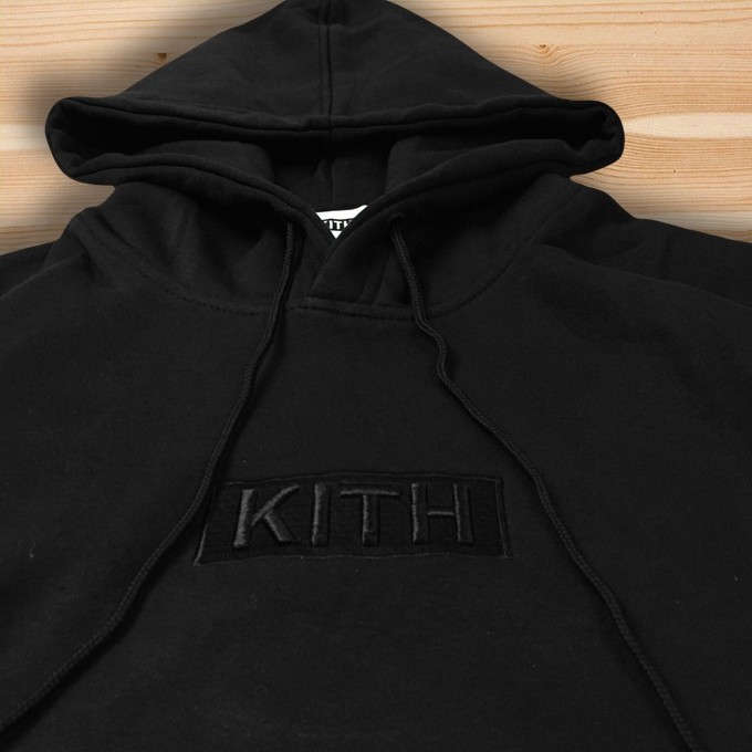 kith triple black hoodie