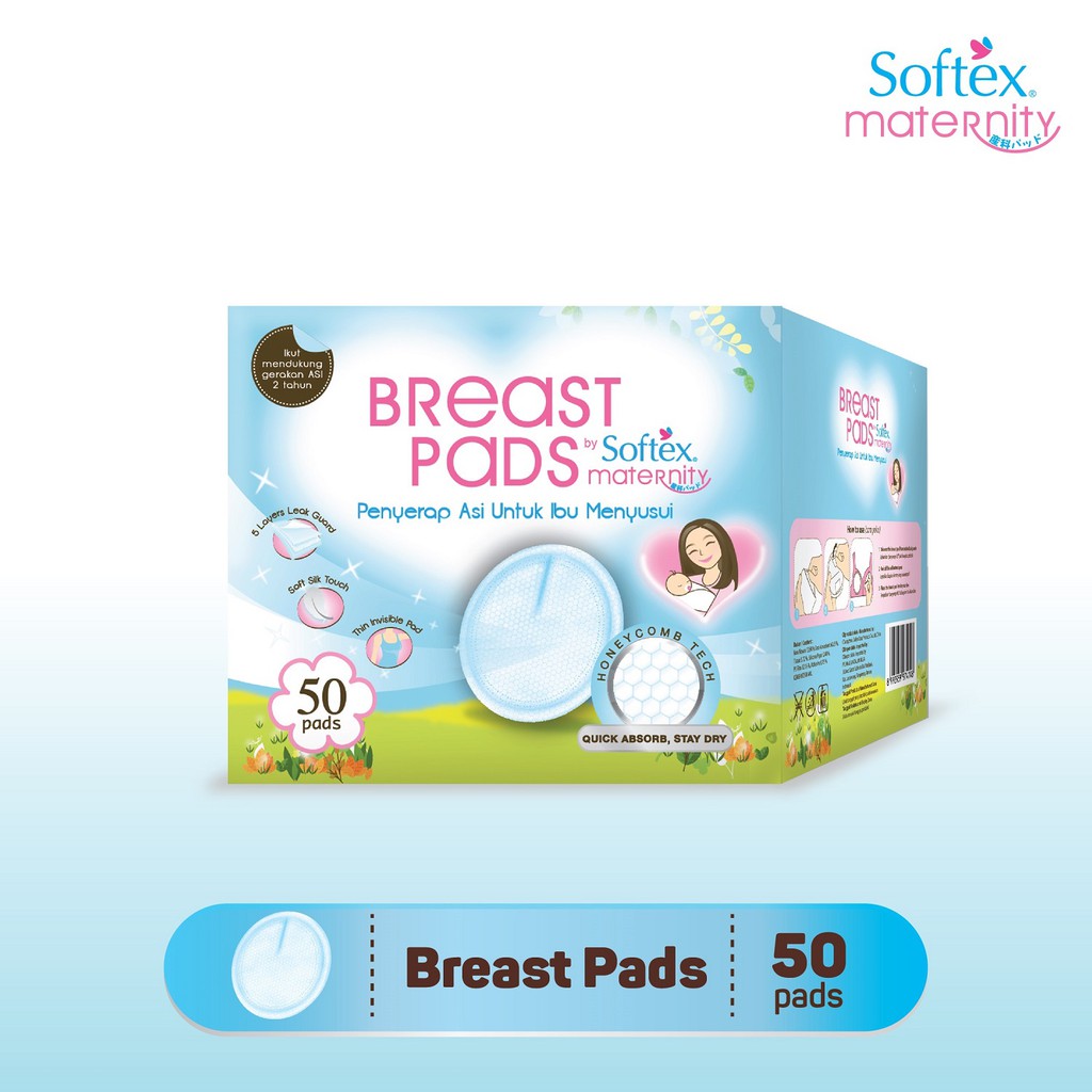 Promo Harga SOFTEX Maternity Breast Pads 50 pcs - Shopee