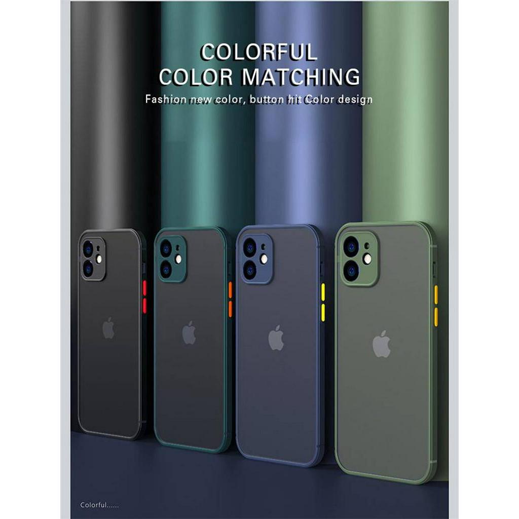 Case Pelindung Lensa Kamera Transparan Matte Tahan Banting Untuk iPhone 11 Pro Max 12 Mini X XS XR 6 6S 7 8 Plus SE 2020 2022 SE3