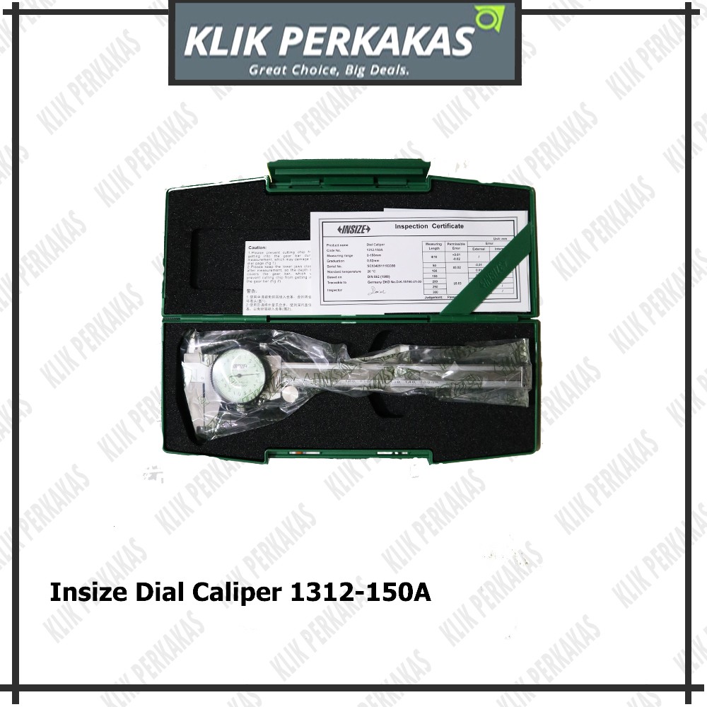 Insize 1312-150A Dial Caliper 0-150mm Sigmat Jangka Sorong 150mm