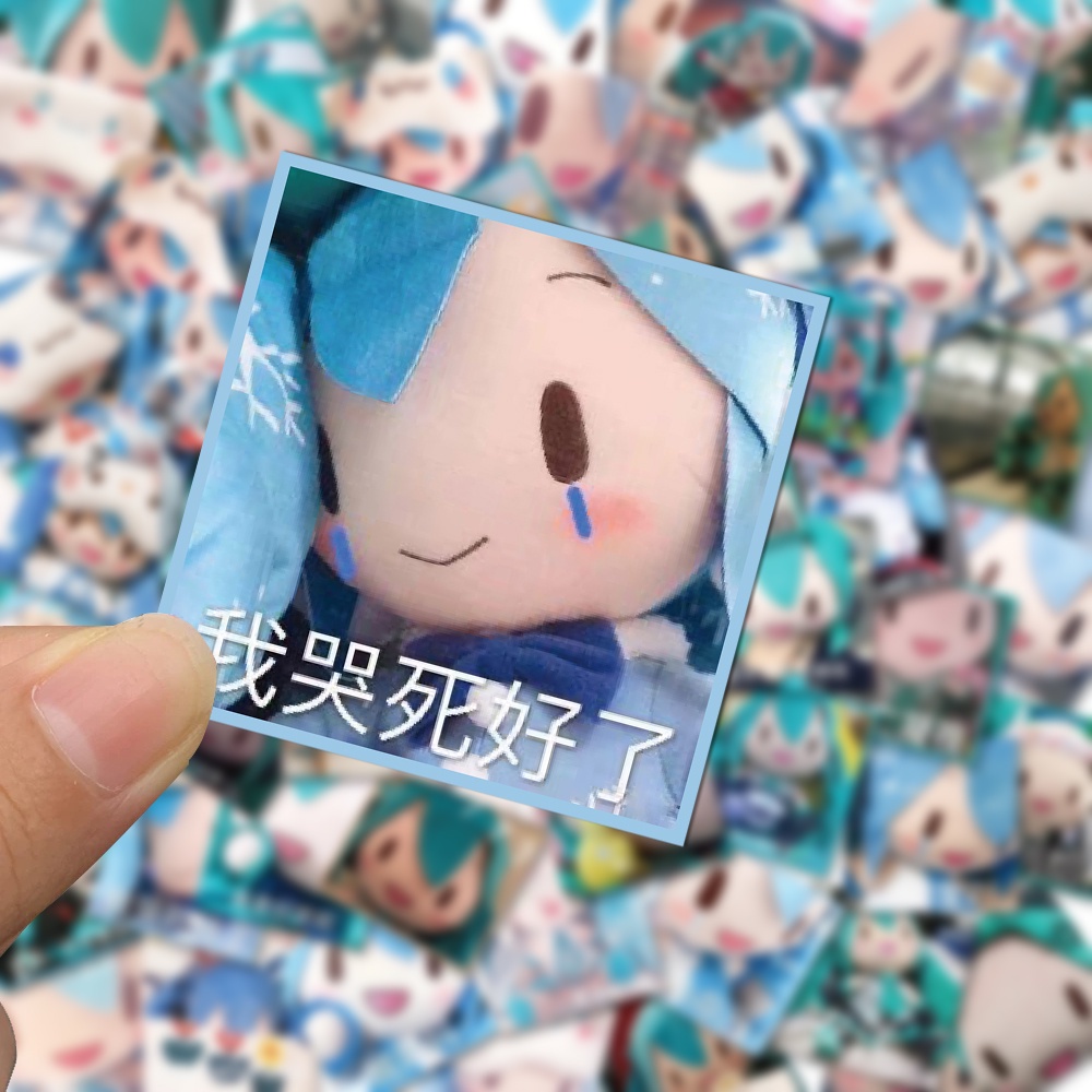 62pcs Stiker Desain Boneka Hatsune Miku Anti Air Untuk Dekorasi Laptop