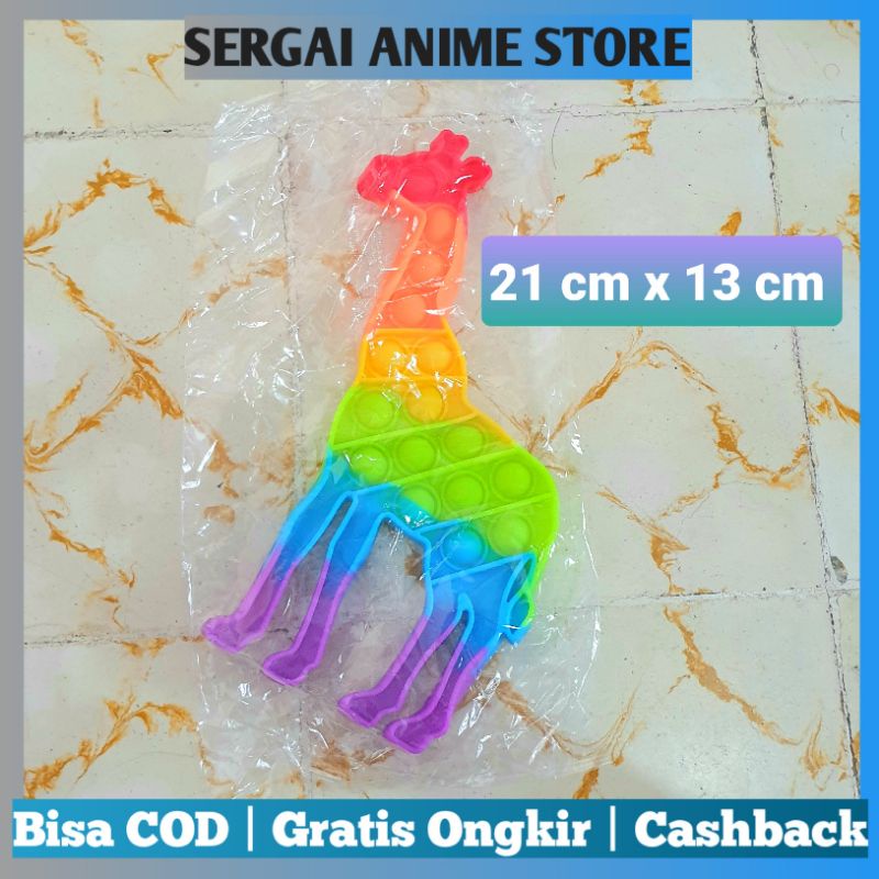 Pop It Buah Apel Strawberry Nanas, Kaki Rainbow | Popit Jerapah Rainbow-1