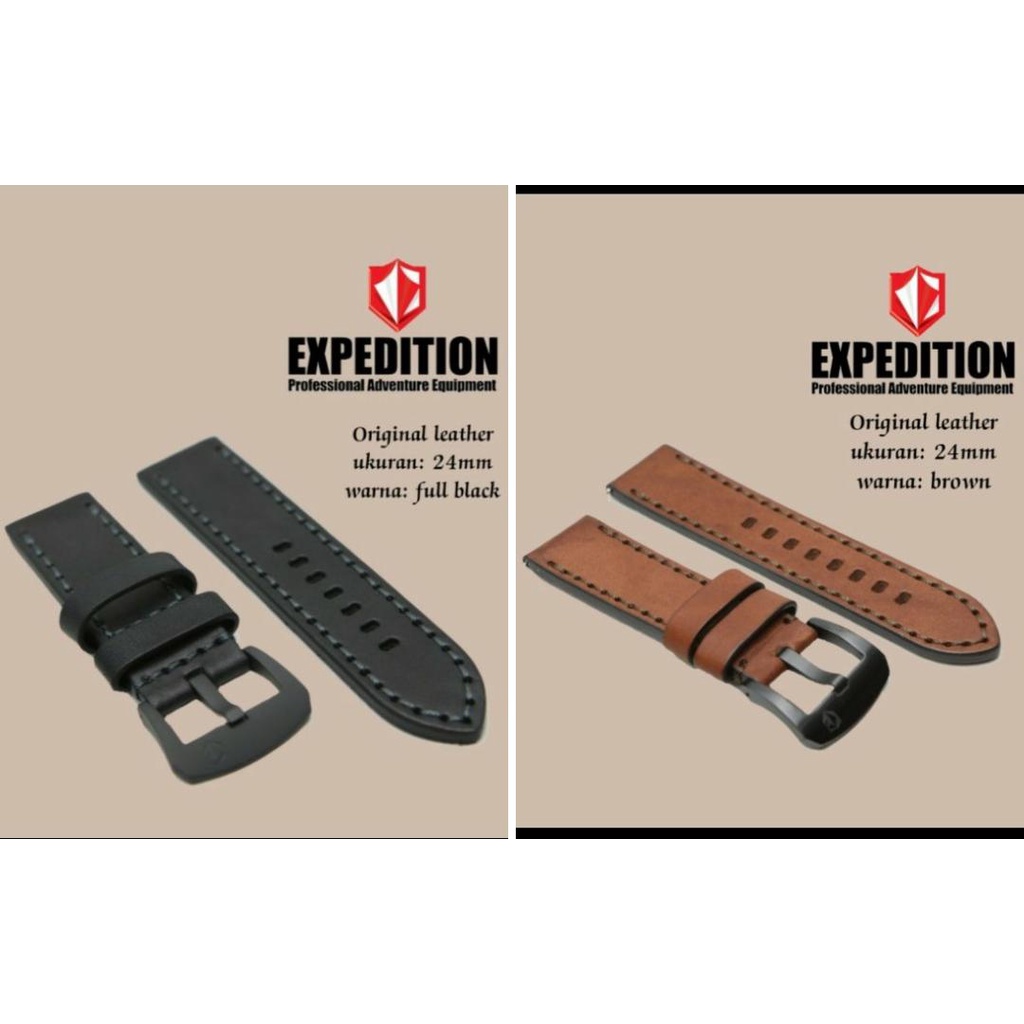 TALI KULIT ASLI JAM EXPEDITION PRIA SIZE 24MM ,LEATHER.STRAP.ORIGINAL