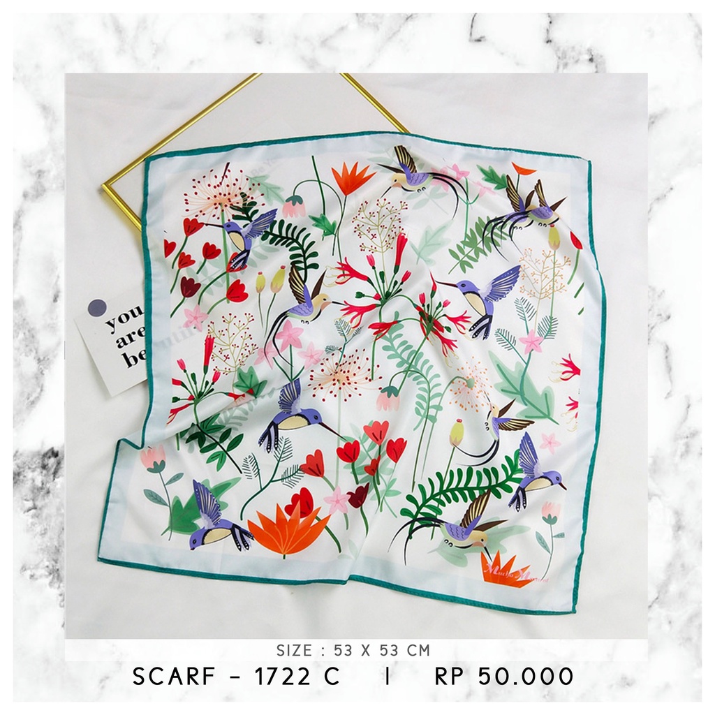 SCARF / SYAL KOREA / NECK SCARF  (SIZE 53 X 53)-1722 C