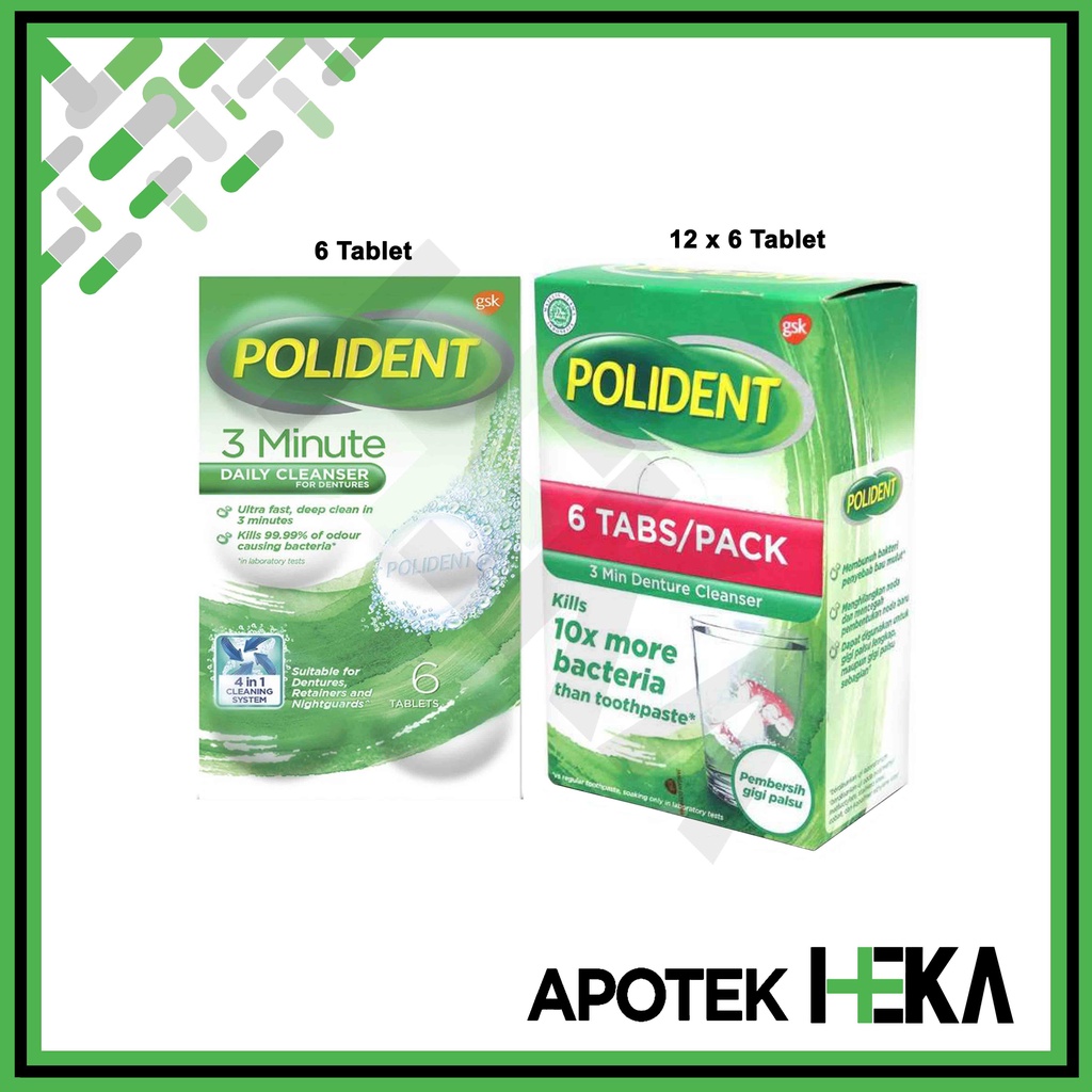 Polident Cleanser 3 Minute Denture Cleanser Box isi 12x6 Tablet (SEMARANG)