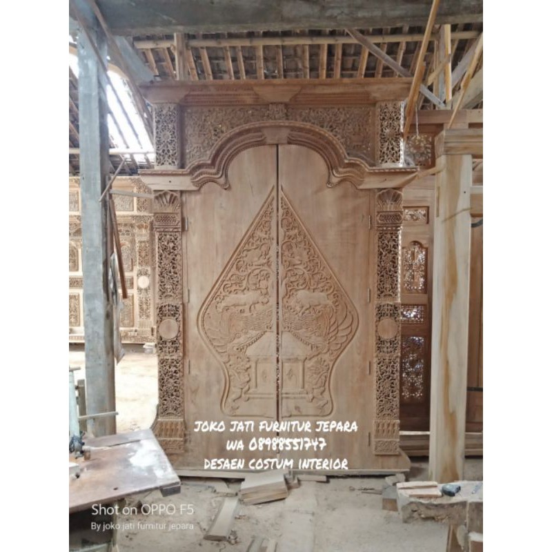 pintu rumah gebyok kelir/pintu mentah blom finishing