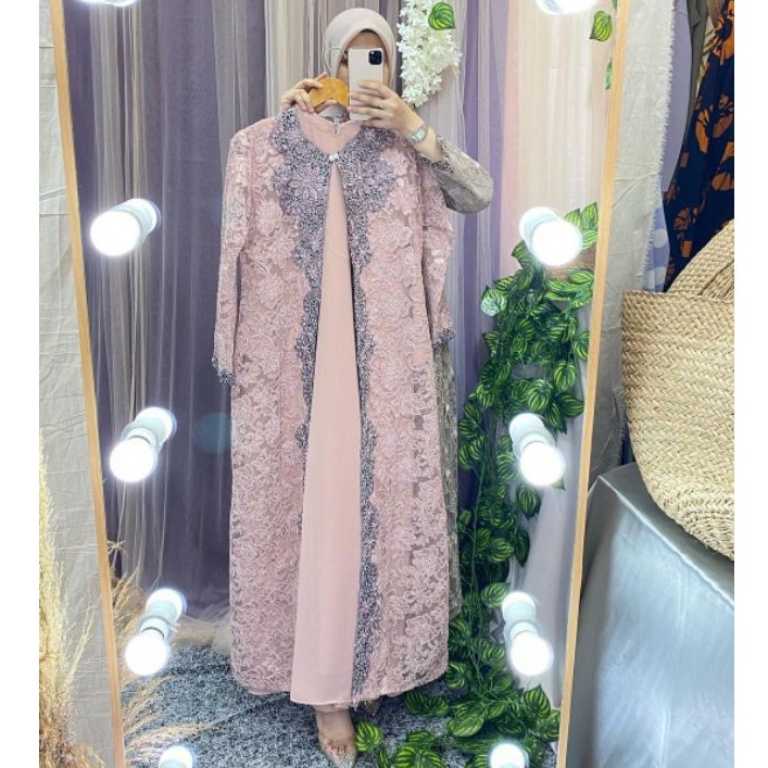 FARIDHA SET - Gamis Pesta - Gamis Lebaran - Gamis Mewah - Tanahabang collection