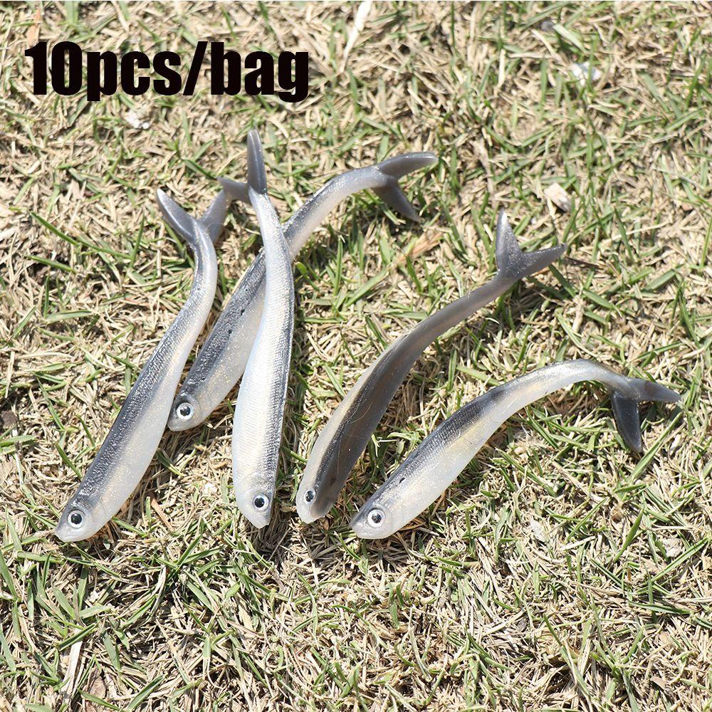 Preva 10PCS Umpan Pancing Maggot 8cm/2g Silver Silikon Udang Lembut