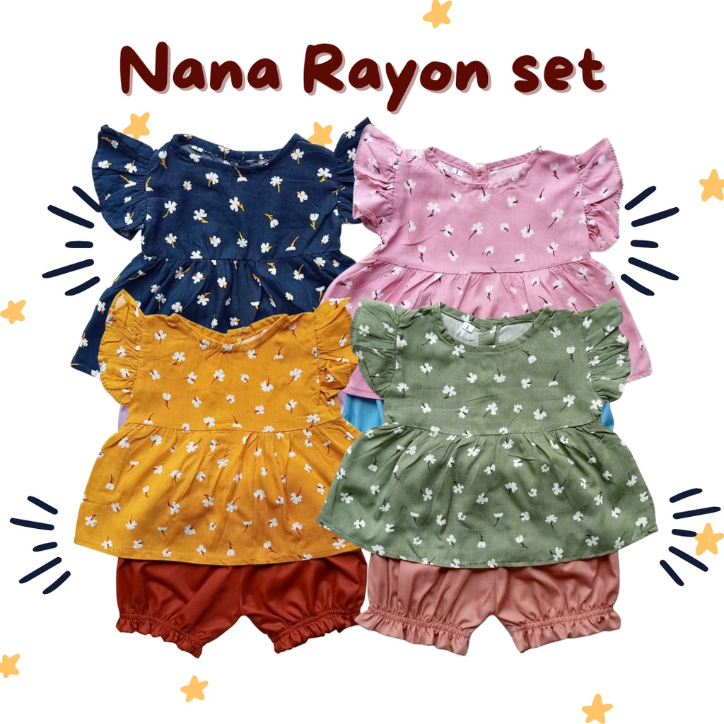 setelan rayon anak perempaun 1-3 tahun baju rumah rayon anak perempuan daster anak bayi cewek  NANA NAIRA RAYON SET