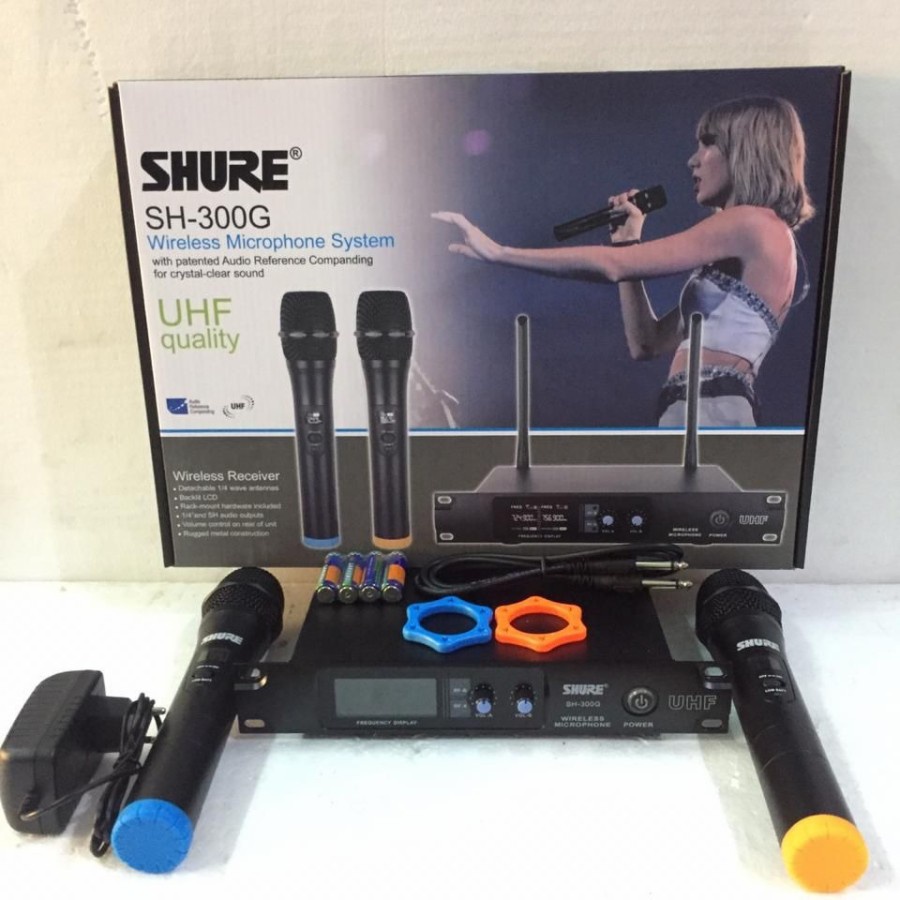 MICROPHONE - MIC WIRELESS SHURE SG 300G DUAL HANDLE MIK VOKAL KARAOKE