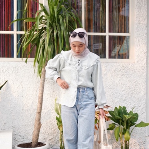 Eloca.co Ha ri Blouse Wanita Atasan Vintage-Macha