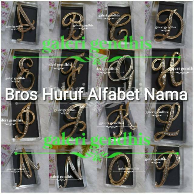 Bros Huruf - A, H, N, P warna gold - Pesanan An Hikma