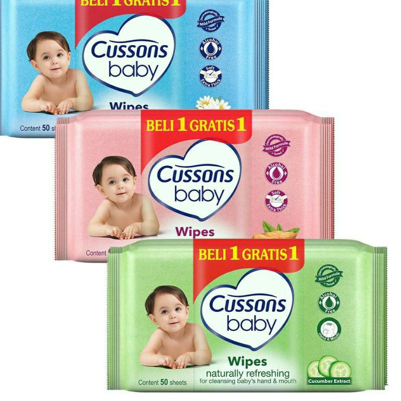 BUY 1 GET 1 Cussons Baby Wipes 50s | My Baby Tisu Basah Bayi | Tisue Baby Wipes CUSSONS (B1G1 45s)