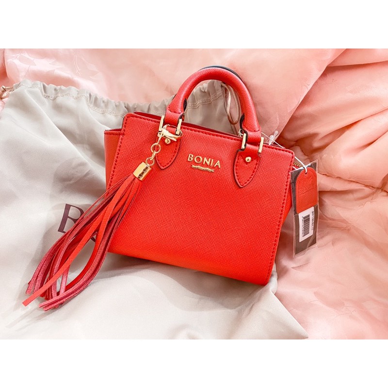 NEW Bonia Red Mini Bag / Tas Selempang Pesta Bonia Kecil Wanita