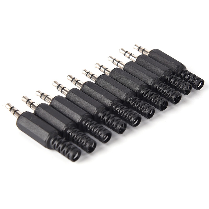 (LUCKID) 5pcs Adapter Konektor Jack Audio Stereo 3.5mm 1 / 8 &quot;Male