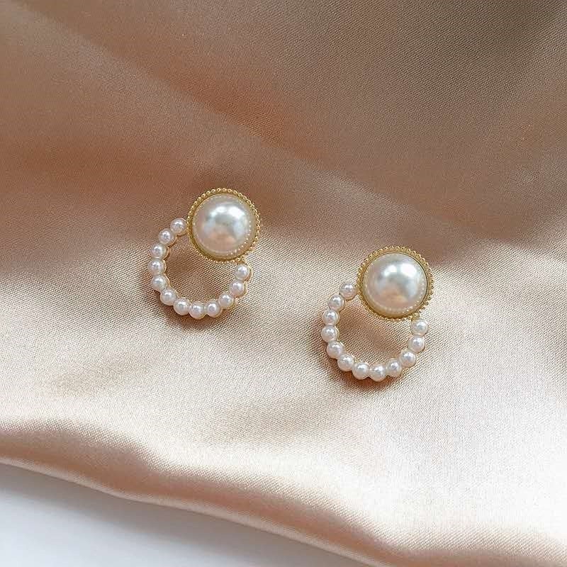 [ACKER] Anting Mutiara Bulat Gaya Retro Korea Untuk Wanita