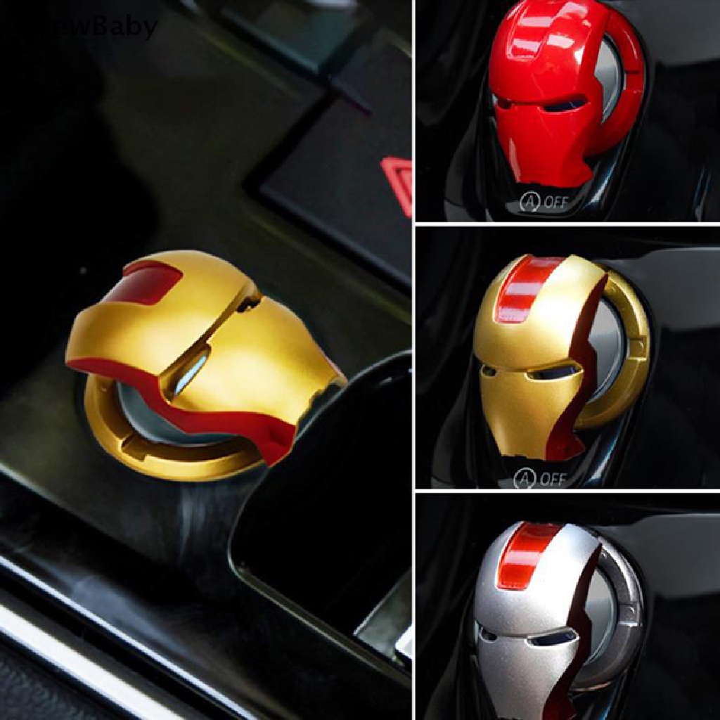 1pc Stiker Tombol Start Stop Start Mesin Mobil Desain Iron Man